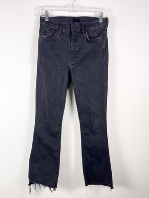 Mother Women's The Inside Crop Step Fray Not Guilty Size 28 Neutral Jeans