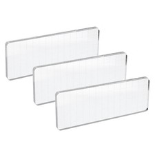 Acrylic Stamp Block, 3 Pack Rectangular Shape with Lines, 5.9x2.4"