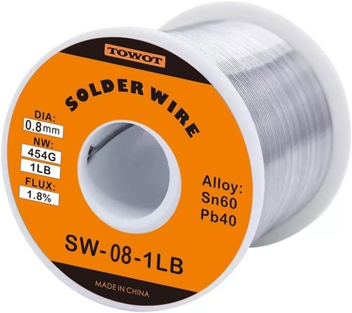 Filo Saldante Piombo Stagno Rosin Core per Saldatura Elettrica, Contenuto 1,8% Saldatura... - Foto 3 di 7