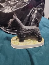 Vintage Orgional Lionstone Sculptured Scottish Terrior Decanters  flask 1978