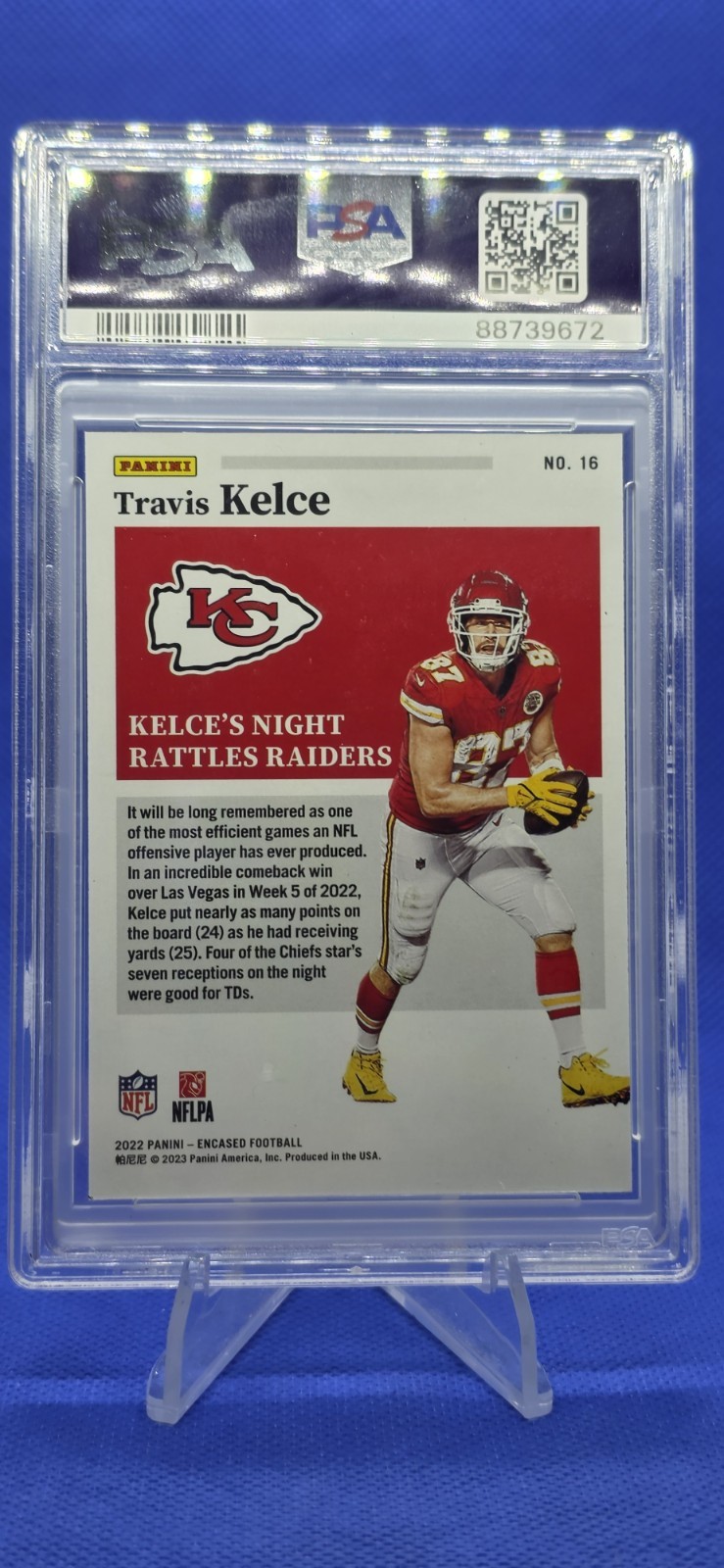 Travis Kelce 2022 Panini Encased #16 Chiefs # 8/15 PSA 10 GEM MINT view 6