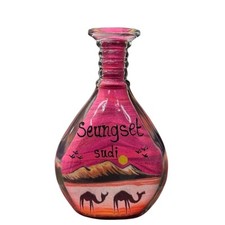 Bottiglia di vetro arte sabbia fatta a mano - paesaggio deserto di Petra - regalo arabo unico