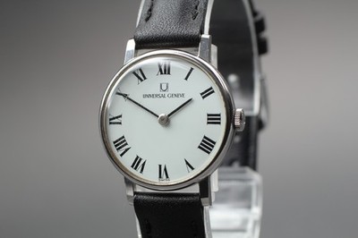 [Exc+5] Vintage Universal Geneva 810601 Handaufzug Roman White Dial Damenuhr