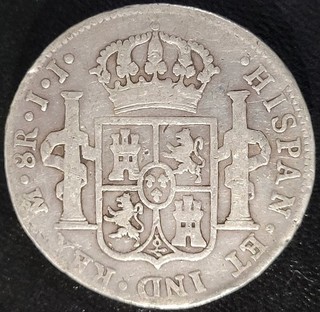 Messico coloniale spagnolo 8 reales Ferdinando VII 1815 MoJJ Città del Messico 28 4g .903