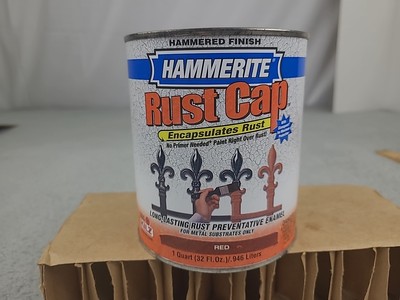 1x Hammerite Rust Cap Hammered Finish Red Quart Kilz