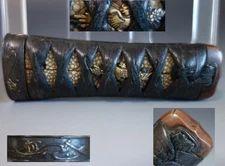 Tsuka handle hilt phenix menuki sailing boat fuchi samurai sword fitting tsuba