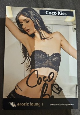 Coco Kiss, handsignierte Autogrammkarte Erotik-Star Venus 