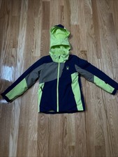 Spyder Boys Ambush Snowboard Jacket Size 14 Neon Green Navy Exo Shield 5 Pockets