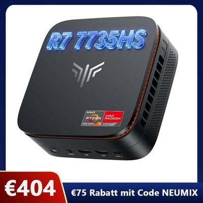 NiPoGi E3B Mini PC AMD Ryzen 7 7735HS (bis zu 4,75 GHz) 24GB RAM 512GB SSD WiFi6