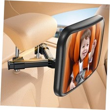 Baby Car Mirror for Backseat - 2025 Safest Triangle Hook Clip Acrylic 12.8"