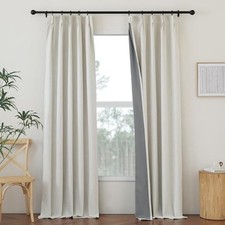 100 Blackout Luxury Curtains for Living Room 96 34"W x 96"L Pack of 2 Cream