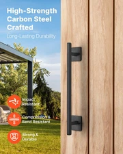 Barn Door Handle, 12.6 in Rustic Fence Gate Handle, Rust-Resistant Coating, Heav