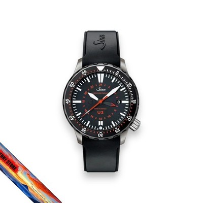 Sinn U2.SDR EZM5 GMT U-Boat Submarine Steel Automatic Men's Divers Watch Black