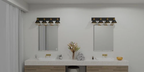 Quoizel MTO8637 Mastro 4 Light 38"W Bathroom Vanity Light - Black - Picture 3 of 3