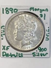 1890 P $1 Morgan Silver Dollar Money Mint Unc BU XF Details White US .900 Coin