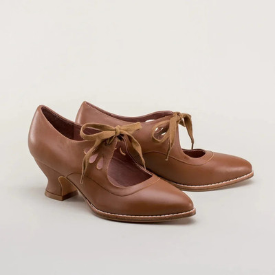 Women'S Hollow Out High Heel Shoes Lace up Casual Fashion Dress Shoes