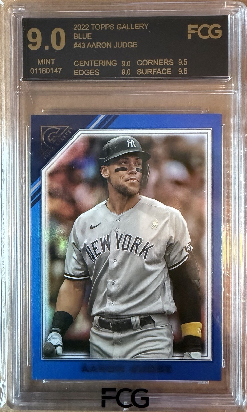 2022 Topps Gallery - Aaron Judge #43 Blue 34/75 FCG 9 view 1