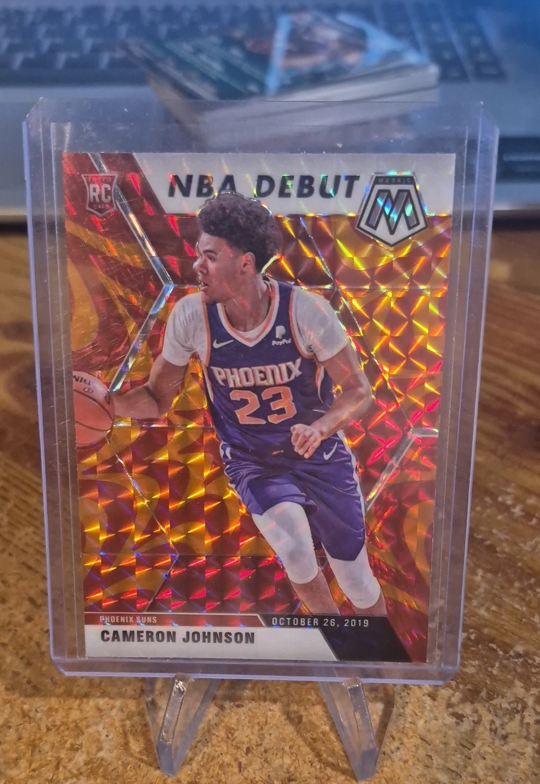 2019-20 Panini Mosaic - NBA Debut Cameron Johnson #265 Reactive Orange Prizm...