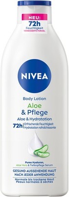 NIVEA Body Lotion Aloe & Pflege, Körpercreme mit 400 ml (1er Pack), Weiß 