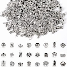 300 Silver Beads for Jewelry Making Tibetan Metal Spacer Bracelet Beads NEW