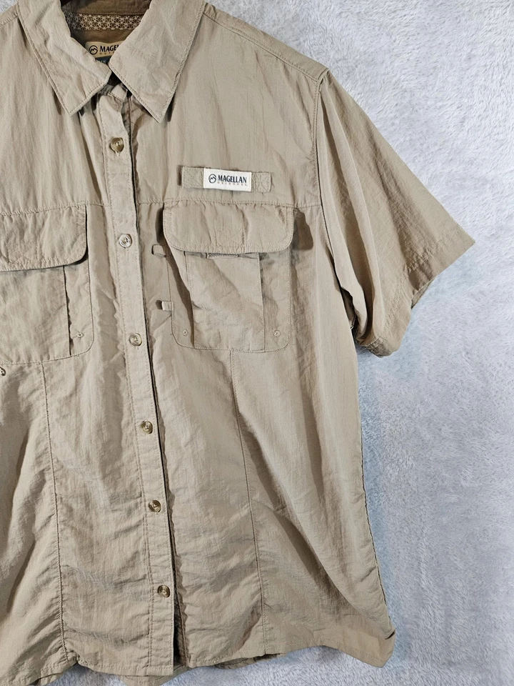 Magellan Outdoors Shirt Womens Large Fishing Short Sleeve Vented Utility Pockets - Image 4 of 4