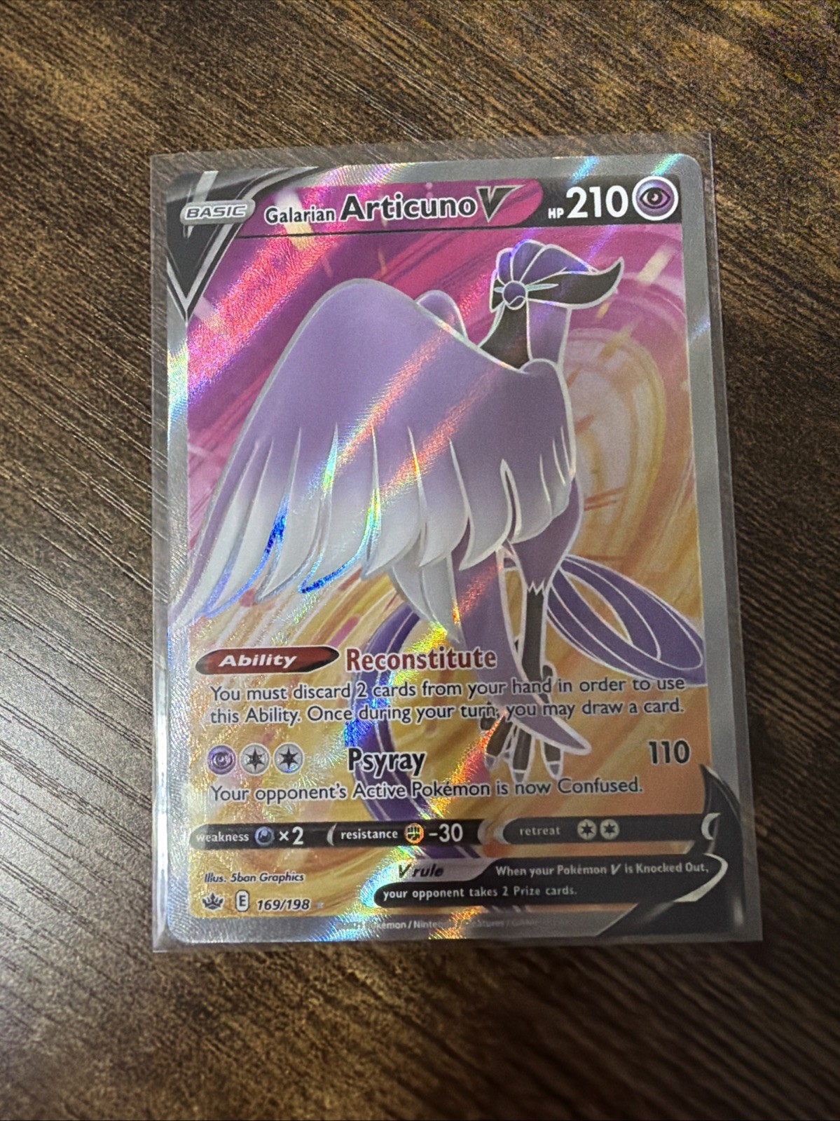 Galarian Articuno V (Full Art) Ultra Rare SWSH06: Chilling Reign 169/198 NM
