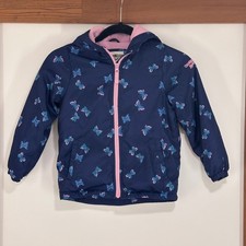 OshKosh B'gosh Kids Butterfly Jacket Navy Pink Hooded Size M 5-6