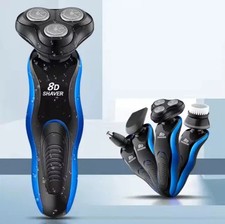 Rasoio Elettrico Uomo 8D Impermeabile 4 IN 1 USB Barba Naso Orecchie Viso