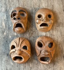 Pottery Grotesque Face Wall Shelf x FOUR different poses