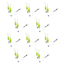 10PC Double Fishing Assist Hooks Strong Tensile Strength Easy Rigging Fish Hooks