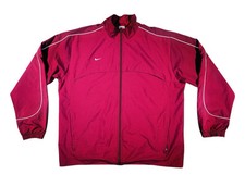 Vintage Y2K Nike Full Zip Windbreaker Track Jacket Mens Sz XL Maroon Mini Swoosh