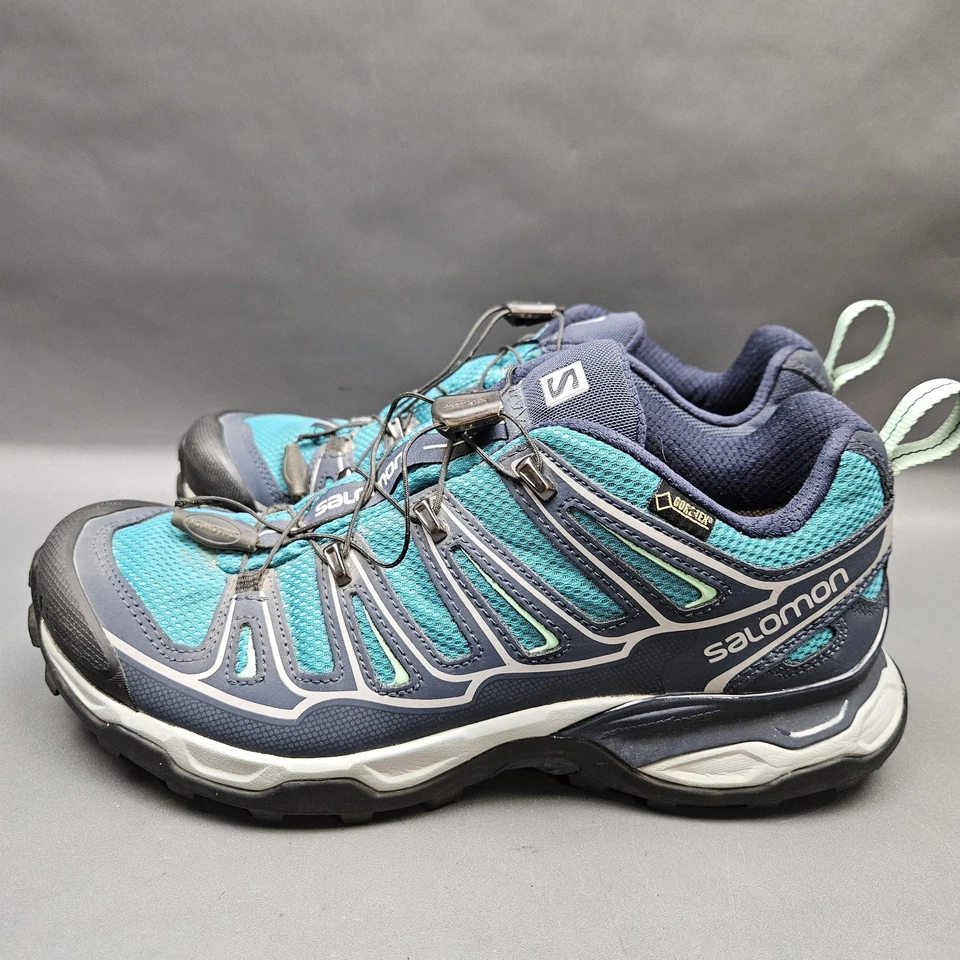 Salomon X Ultra GTX Hiking Shoes Womens 8.5 Green Blue Waterproof Trail Running - Image 4 of 4