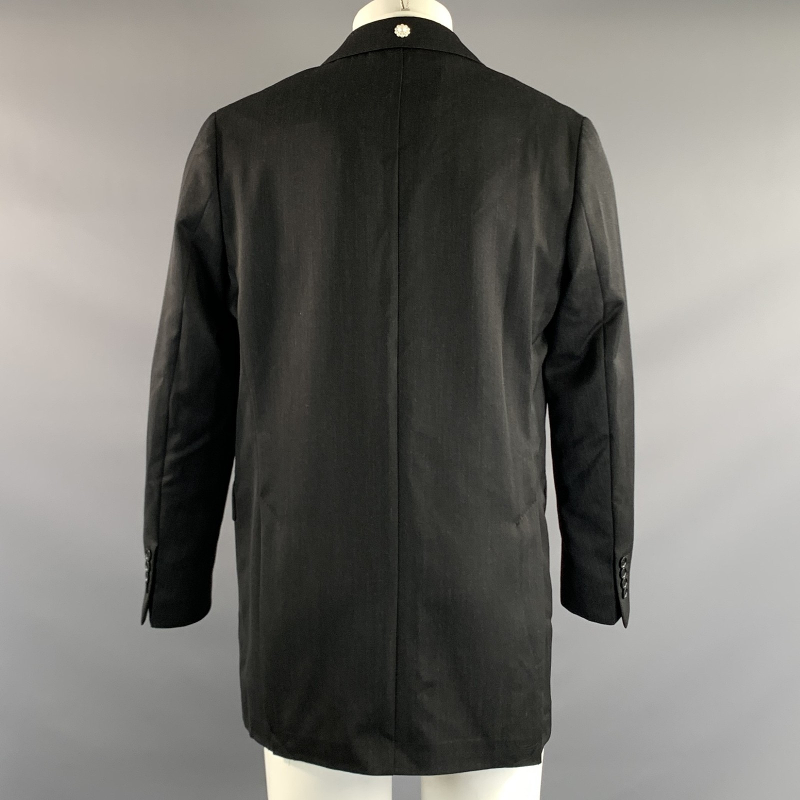 SIMONE ROCHA Chest Size S Grey Charcoal Wool Polyamide Peak Lapel Sport Coat image 4