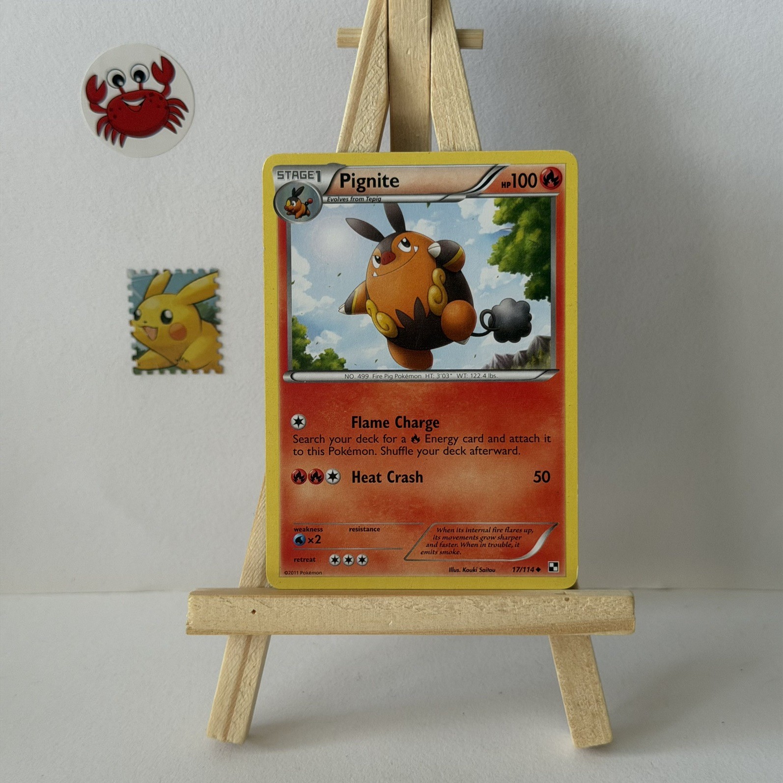 Pignite 17/114 Pokemon Black & White Base Set 2011 LP