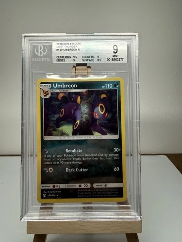 Pokémon TCG Umbreon Lost Thunder 120/214 Cosmos Holo Rare Promo Beckett 9