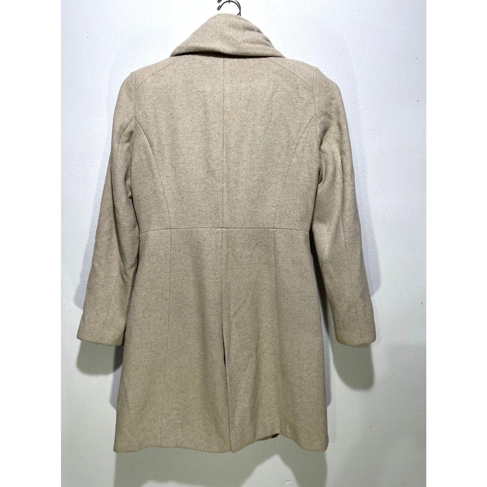 Zara Basic peacoat neutral beige full zip winter … - image 3