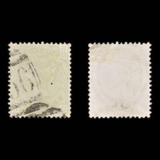 8745: GB SG153PL16 4d Sage green 1877 Sc#70PL16 Mi48PL16 Used C£300