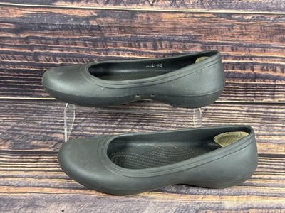 CROCS At Work Iconic Comfort Ballet Flats Matte Black Shoes Womens Size 9