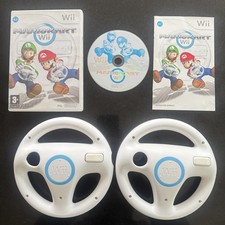 Mario Kart Wii Game & 2x Steering Wheel Official Nintendo Complete with Manual