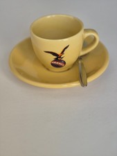 RAR Fernet Branca Espresso Tasse Set mit L&ouml;ffel Creme/ Gelb dickwandig