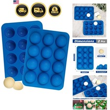 Golf Ball Chocolate Molds, Platinum Silicone Golf Ball Mold 12-Cavity, Golf M...