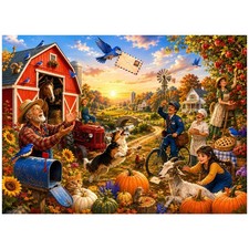 Farmhouse Autumn 500 Piece Jigsaw Puzzle for Adults