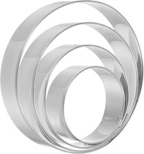 Circle round Cookie Cutter Set - Assorted Sizes, Stainless Steel, Geometric Mold