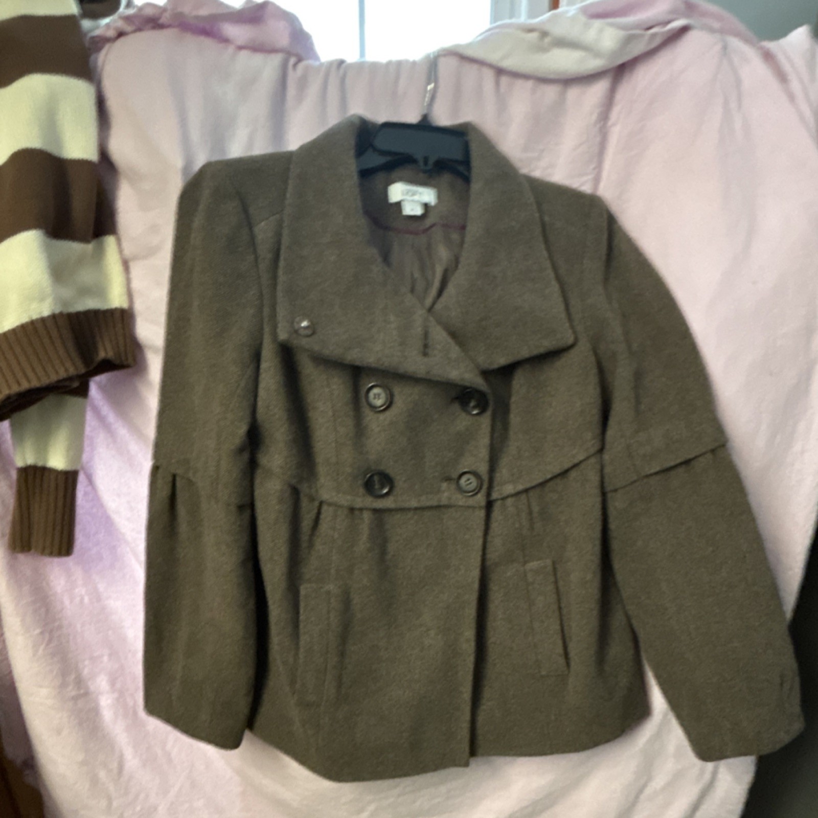 Coquette LOFT Brown Button Collared Lined Short P… - image 3