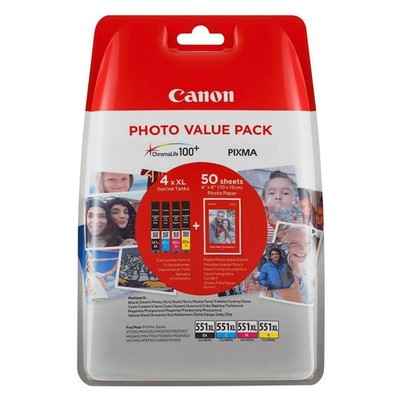 Original Canon CLI-551XL High Capacity Colour Tintenpatrone Multipack 6443B006AA