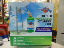 One 1 Lb Refillable Propane Cylinder with Home Refill Adapter Kit