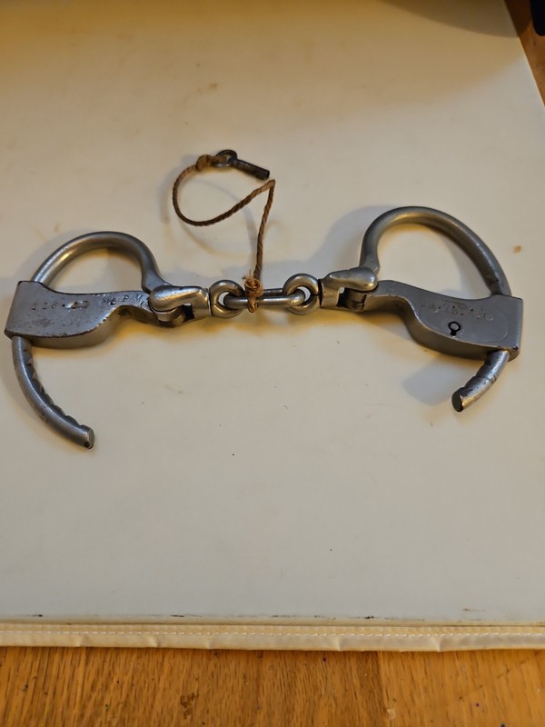 Old Tower Double Lock Handcuffs With Key