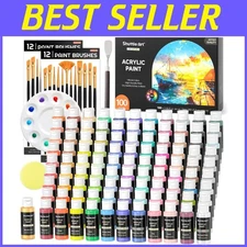 Vibrant 100 Colors Acrylic Paint Set with Accessories