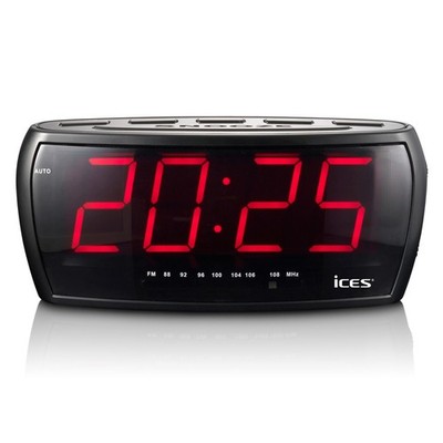 Ices ICR-230-1 - FM Uhrenradio, 1,8'' Display - Schwarz