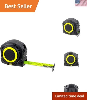 16-Ft High Visibility Tape Measure with Intuitive Control - Durable & Accurate